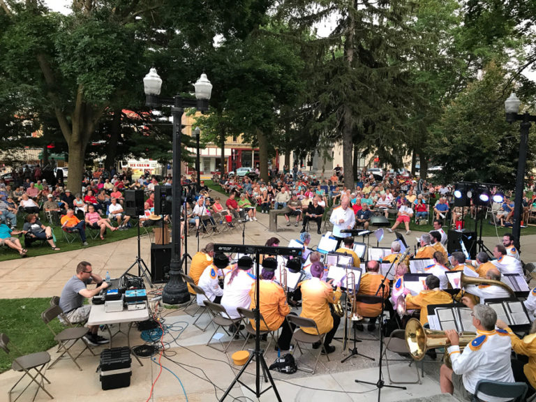 Baraboo Concert on The Square view of musicians
