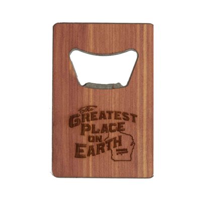 wooden bottle opener with greatest place on earth logo