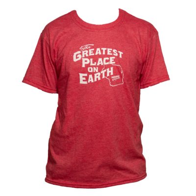 Greatest Place on Earth T shirt for youth red color
